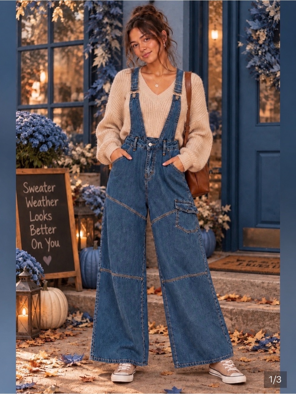 Women’s denim wide leg overalls jumpsuit size size small XS - Small